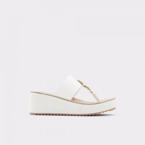 Aldo Toea Thong sandal - Wedge heel Sandalet Kadın Beyaz | TUFV82063